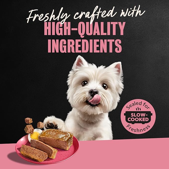 Cesar Classic Loaf in Sauce Wet Dog Food Breakfast Lovers, Smoked Bacon & Egg Flavor, and Scrambled Egg & Sausage Flavor, 3.5 oz. Easy Peel Trays, Wet Dog Food Variety Pack (12 Count, Pack of 2)