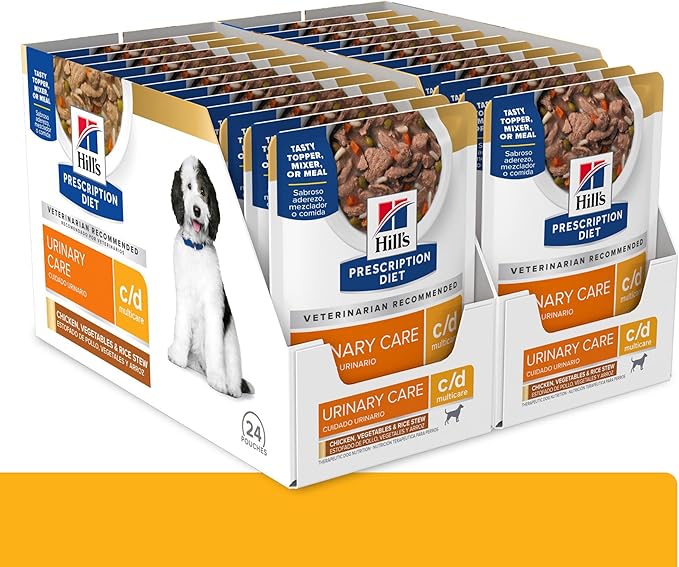 Hill's Prescription Diet c/d Multicare Wet Dog Food, Chicken, Vegetables, & Rice Stew, 2.8 oz. Pouches, 24-Pack