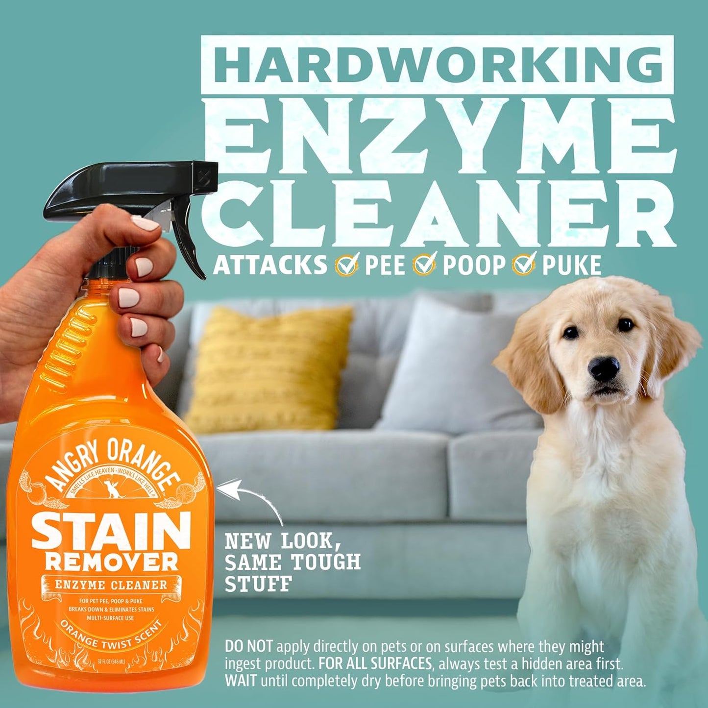 ANGRY ORANGE Pet Stain Remover for Dog Urine and Stains - Enzyme Cleaner - Citrus - Value 2 pack