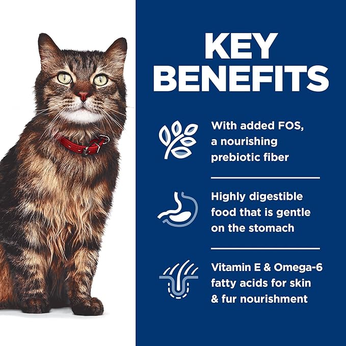 Hill's Science Diet Adult Sensitive Stomach & Skin Wet Cat Food Variety Pack, Chicken & Beef, Salmon & Tuna, 2.8 oz. Pouches, 12-Pack