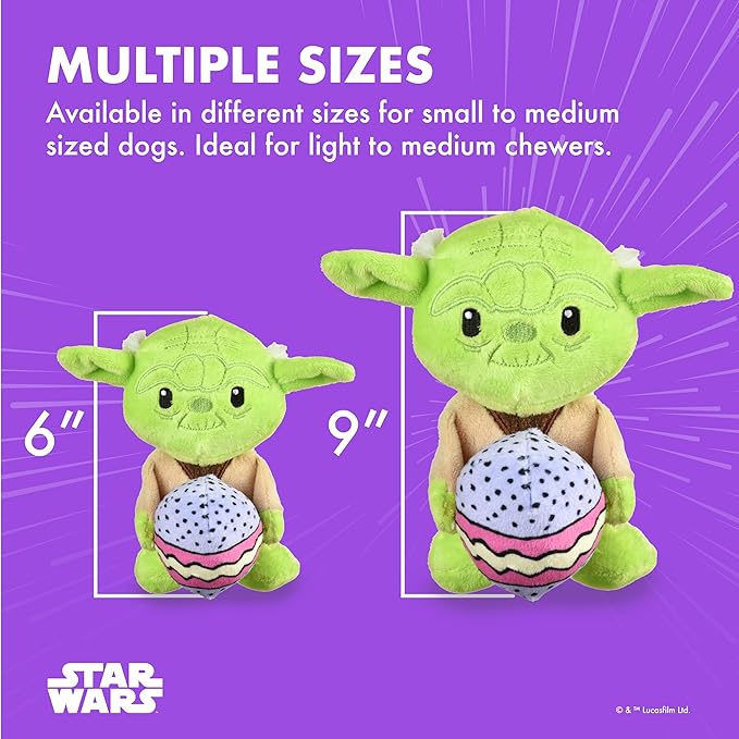 STAR WARS: Easter 9" Yoda Easter Egg Squeaker Pet Toy| 9 Plush Squeaker Easter Yoda Pet Toy Toy for Dogs Easter Stuffed Yoda 9 inch