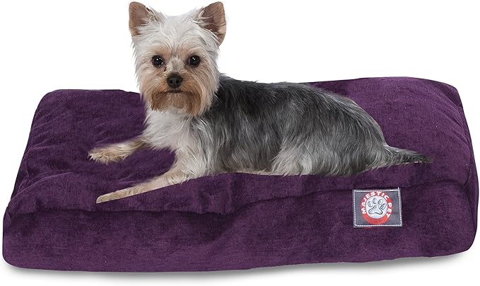 Majestic Pet Villa Rectangle Dog Bed Washable – Non Slip Comfy Pet Bed – Crate Bed with Removable Washable Cover – Kennel Bed for Sleeping, Polyester Fiber, X-Large, Aubergine