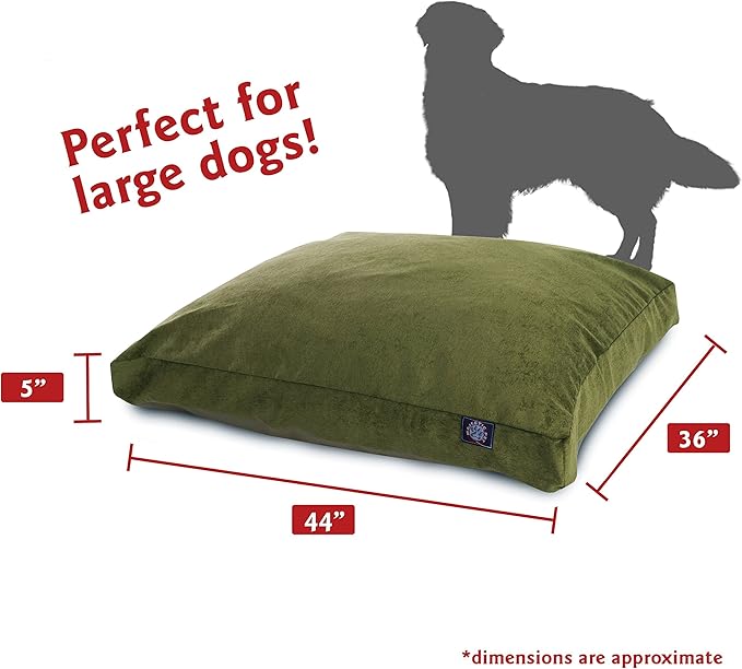 Majestic Pet Villa Rectangle Dog Bed Washable – Non Slip Comfy Pet Bed – Crate Bed with Removable Washable Cover – Kennel Bed for Sleeping, Polyester Fiber, Large, Fern