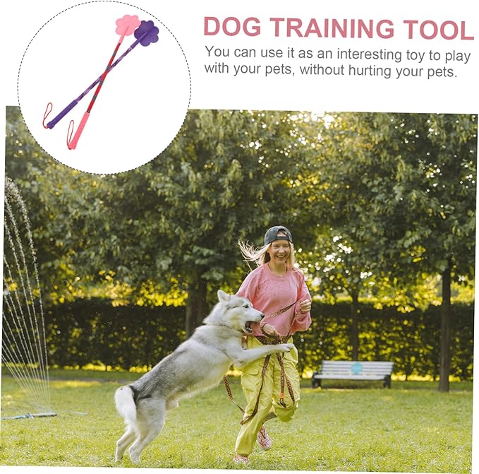Kisangel 2Pcs Small Paw Shape Dog Training Flexible Rubber Pet Training Tool for Puppies Non Harmful Obedience Aid and Fitness in Pink and Purple