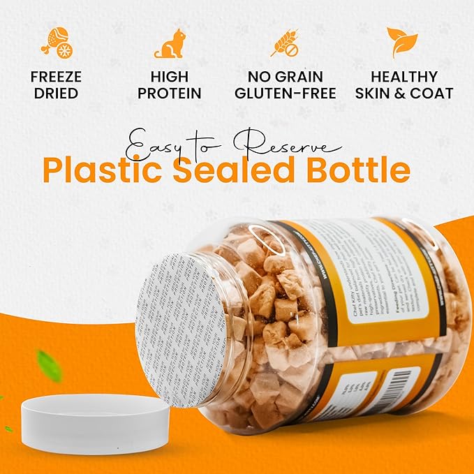 Freeze Dried Salmon Cat Treats | 100% Wild Caught Salmon Dog Treats, Grain- Free | High Protein, Single Ingredient Cat & Dog Food Toppers | No Additives or Preservatives | Tested in USA | 2.6 oz
