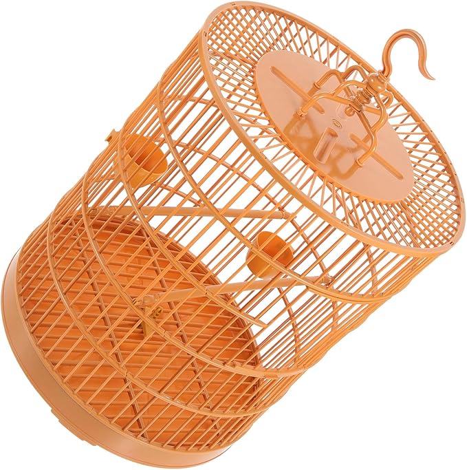 Plastic Hanging Bird Cage for Small Pets Round 30cm Top Parakeet Cage with Nesting Area Suitable for Cockatiels and Small Parrots