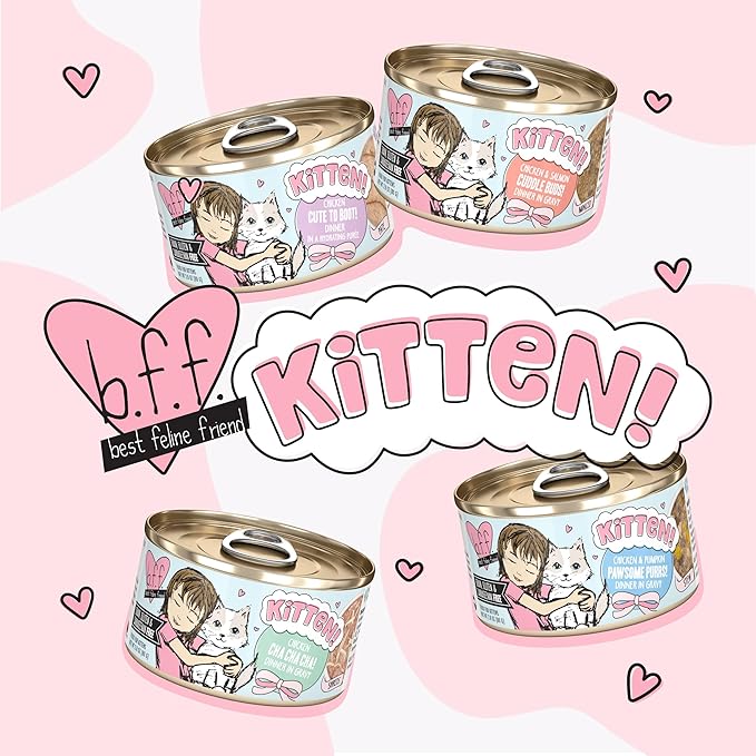 Weruva B.F.F. Kitten Food, Cuddle Buds with Chicken & Salmon in Gravy, 2.8oz Can (Pack of 12)