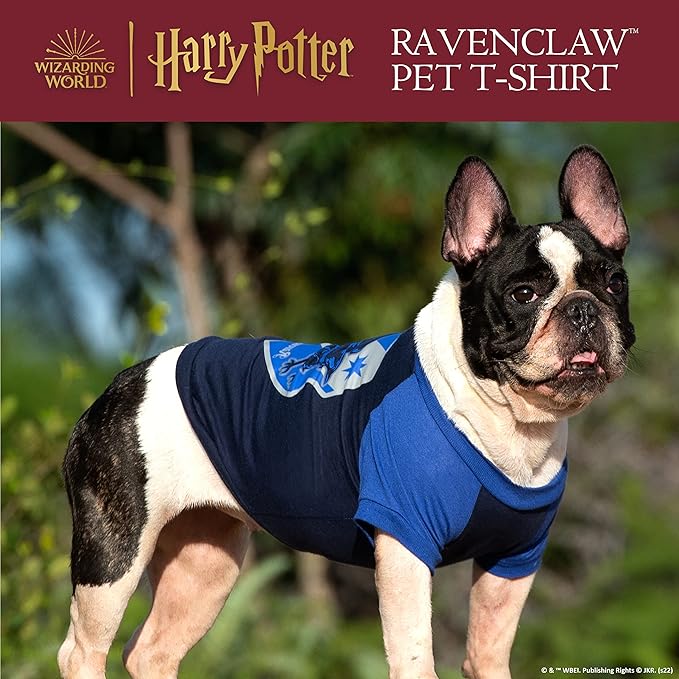 Harry Potter Ravenclaw Pet T-Shirt in Size Large | L Dog T-Shirt, Harry Potter Dog Shirt | Harry Potter Dog Apparel & Accessories for Hogwarts Houses, Ravenclaw (FF19293)