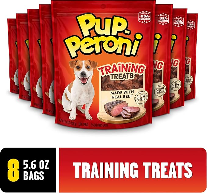 Pup-Peroni Dog Training Treats Made With Real Beef, 5.6 Oz. Bag, (Pack of 8)