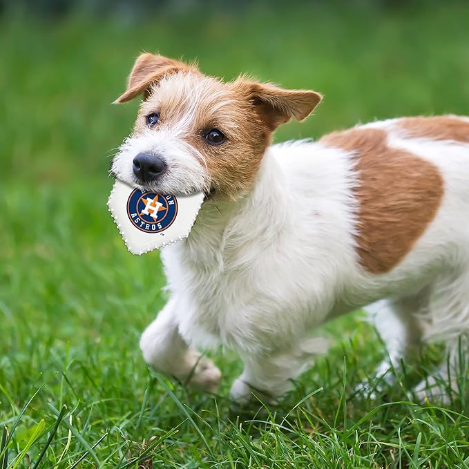 Pets First MLB Houston Astros Hard-Nylon Baseball Home Plate Dog Chew Toy, Interactive and Fun Dog CHEW Toy, Bacon Flavored, Strong Durable Chew Toy for Pets