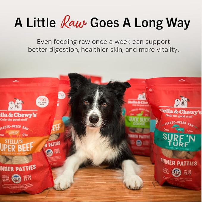 Stella & Chewy's Freeze-Dried Raw Dinner Patties - Chicken Recipe - High Protein Grain-Free Puppy & Dog Food - Perfect For Picky Eaters - 14 oz