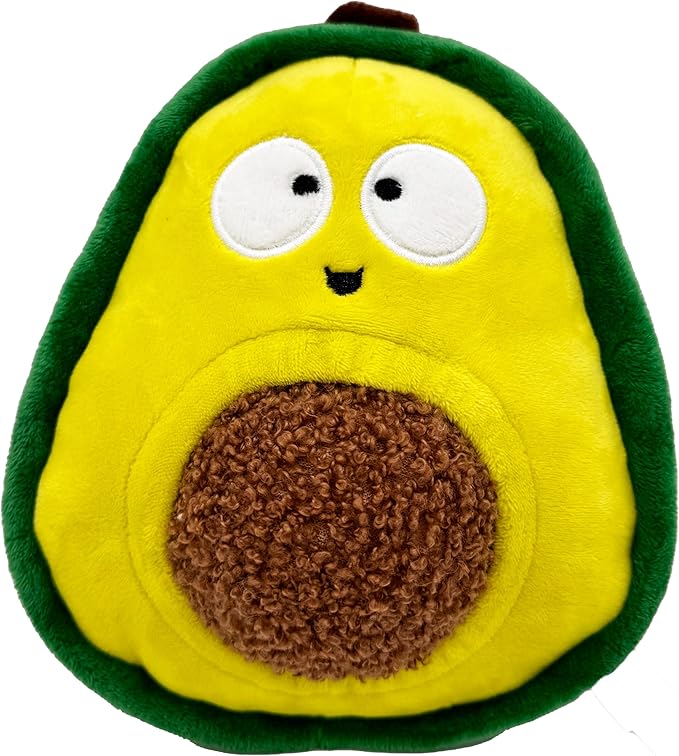Huxley & Kent Interactive Funny Dog Toy w/Squeaker - Power Plush Treat Hiding Toy - Cute and Funny Soft Puzzle for Small & Large Dogs - Pop 'n Fetch Avocado, Large