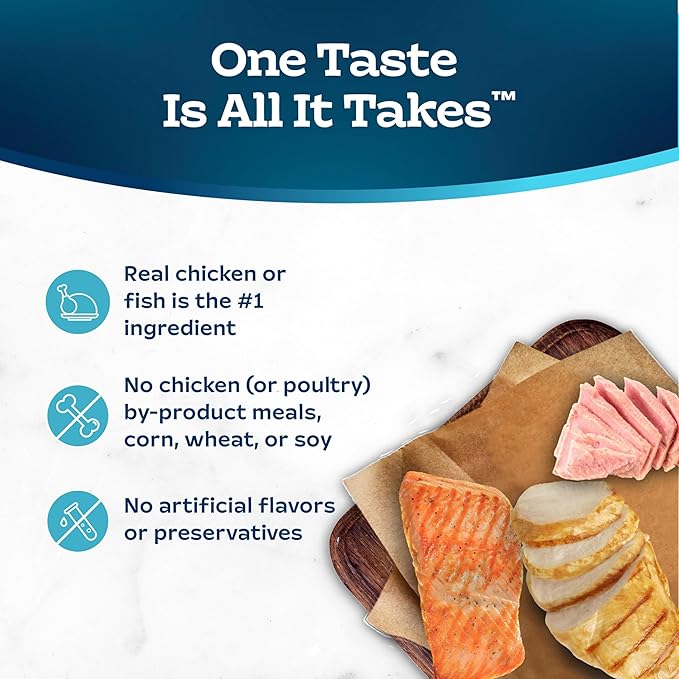 Blue Buffalo Tastefuls Natural Pate Wet Cat Food Variety Pack, Salmon, Chicken, Ocean Fish & Tuna Entrées 3-oz Cans (12 Count - 4 of Each Flavor)