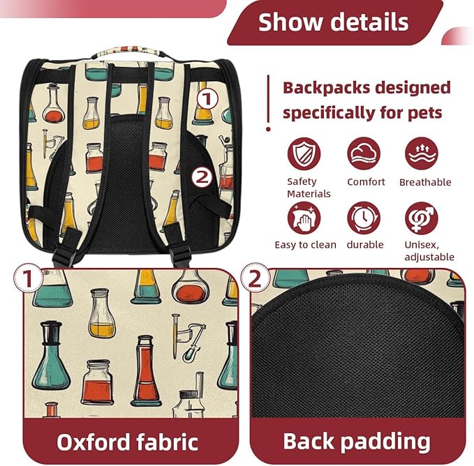 Chemistry Scientific Research Glassware (1) Pet Carrier Soft Sided Carrier for Small Medium Cats Dogs