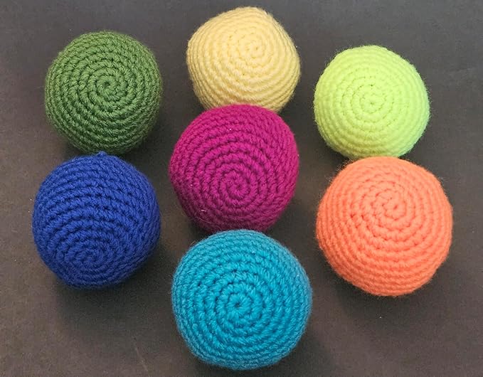 Golden Bay, Handmade, Cat/Small Dog, Rattle Ball (Set of 3), Regular Knitting, Wool/Cotton Yarn, Healthy and Durable Pet Toy