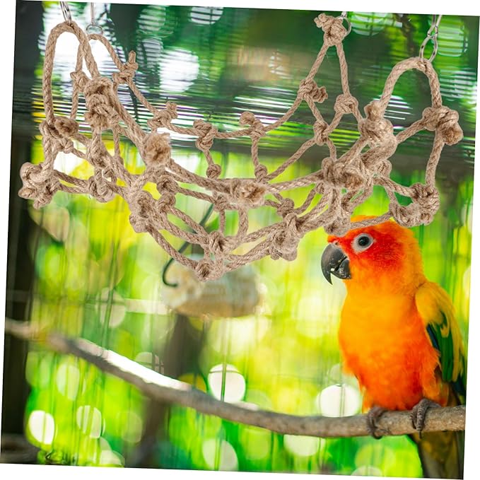 KESYOO Parrot Climbing Net Hammock Durable Wear Resistant for Bird Cages Easy Installation for Parakeets Conures and Cockatiels Engaging Exercise Fun Accessory