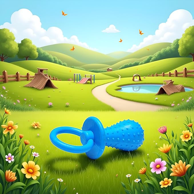 Blue Dog Pacifier,Chew Toys,Mini Bite Resistant Bell Shape Rubber Pacifier,Pet Dog Puppy Molar Chew Training Toy,Bell Chewing Playing Training Toys for Pet Puppy Cat Supplies 1 Piece