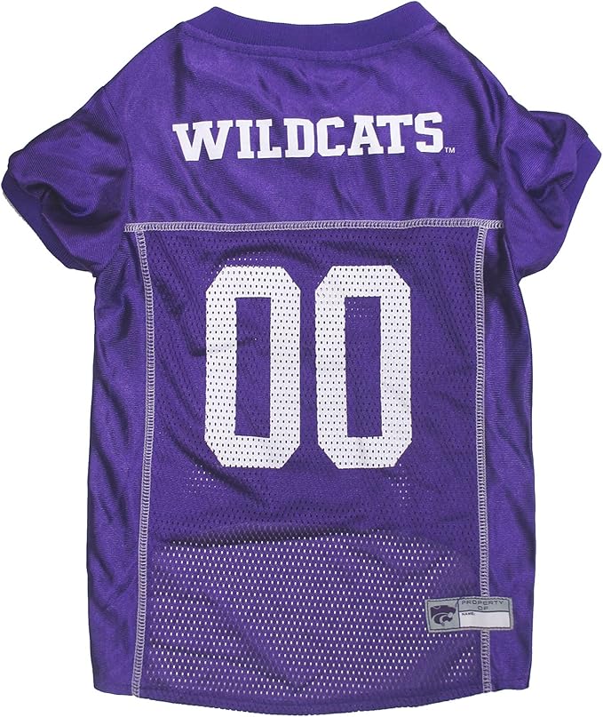 Pets First NCAA College Kansas State Wildcats Mesh Jersey for DOGS & CATS, X-Small.Licensed Dog Jersey with your Favorite Football/Basketball College Team