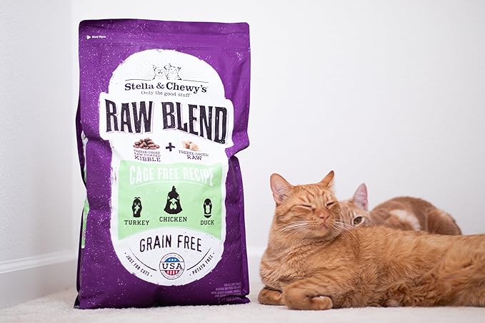 Stella & Chewy's Raw Blend Premium Kibble Cat Food – Grain Free, Protein Rich Meals – Cage-Free Poultry Recipe – 5 lb. Bag (Pack of 2)