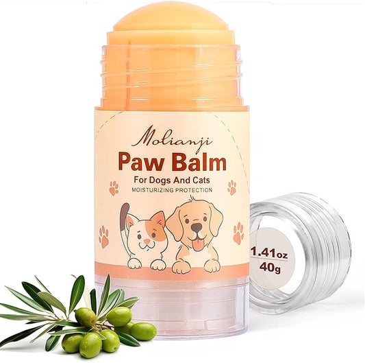 Dog Paw&Nose Balm Lick Safe1.4oz(40g),All-Natural Ingredients Pets Paw Wax,Healing Moisturizer with Coconut Oil&Honey,for Dry Cracked Dog & Cat Paws,Nose & Elbows, Horse Hoof, Joint Care