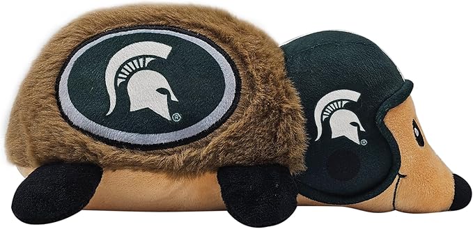 NCAA Michigan State Spartans Plush Hedgehog Toy for Dogs & Cats, Cool Soft Pet Toy for Fun and Interactive Play, Dog Chew Toy with Squeaker, Licensed Hot Pet Toy