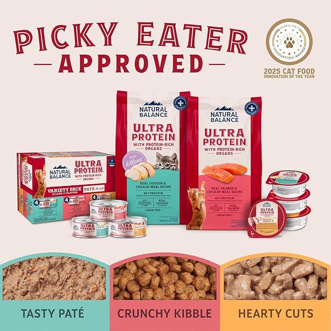 Natural Balance Ultra Protein Wet Cat Food Cuts in Gravy, Real Duck Recipe with Protein-Rich Organs for Cats - 2.7oz. (Pack of 10)