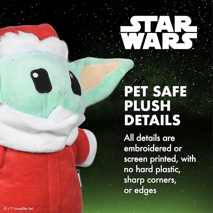 STAR WARS for Pets Dog Toy GROGU Santa Squeaky Dog Chew Toy | Soft Plush Dog Toy, Squeaky Dog Toy | Holiday Dog Toy Plush Toys, The Mandalorian The Child Toy | Small Dog Toy 6" (FF19322-22)