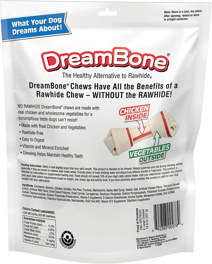 DreamBone Large Chews With Real Chicken, Rawhide-Free Chews For Dogs, Treat Your Dog to a Rawhide Free Chew, 3 Count