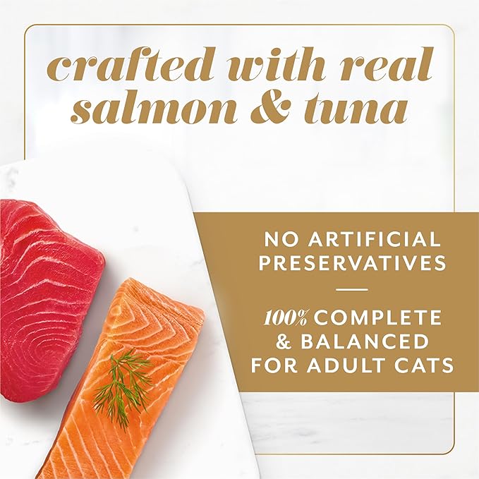 Fancy Feast Gems Pate Cat Food Mousse Salmon or Tuna and a Halo of Savory Gravy Wet Cat Food Variety Pack - 8 ct. Boxes (Pack of 2)