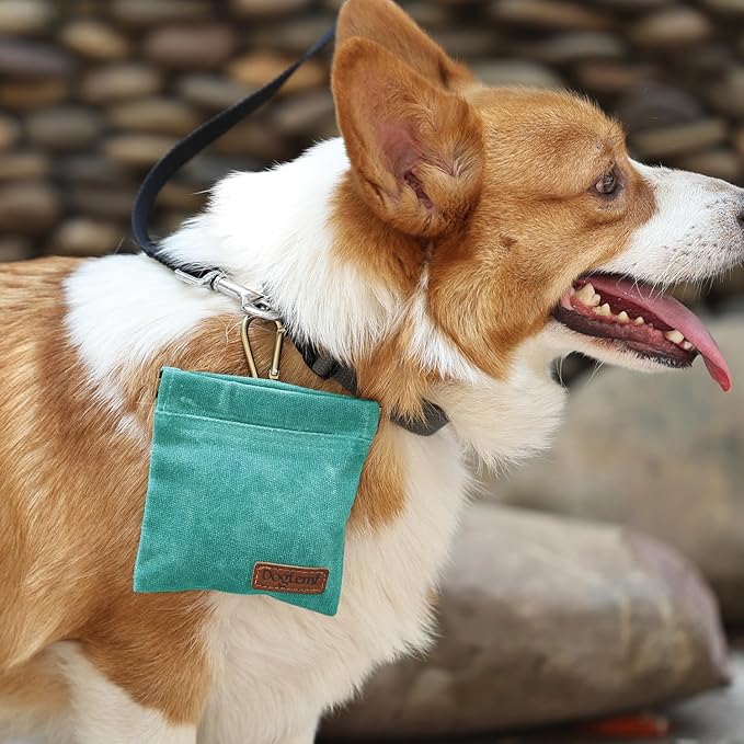 Dog Training Kit,Puppy Dog Treat Pouch Bag with Dog Clicker and Silent Whistle with Lanyard,Hands-Free Training Dog Treat Pouch,Includes Carabiner,for Pet Puppy Travel or Outdoor Use(Navy)