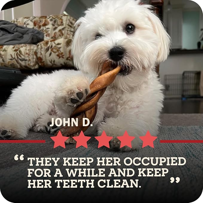 Redbarn Pet Products All-Natural Large 12" Beef Collagen Sticks for Dogs - Long Lasting Low-Odor Alternative to Traditional Rawhide & Bully Sticks - Supports Healthy Joints, Skin, & Coat - 3 Pack