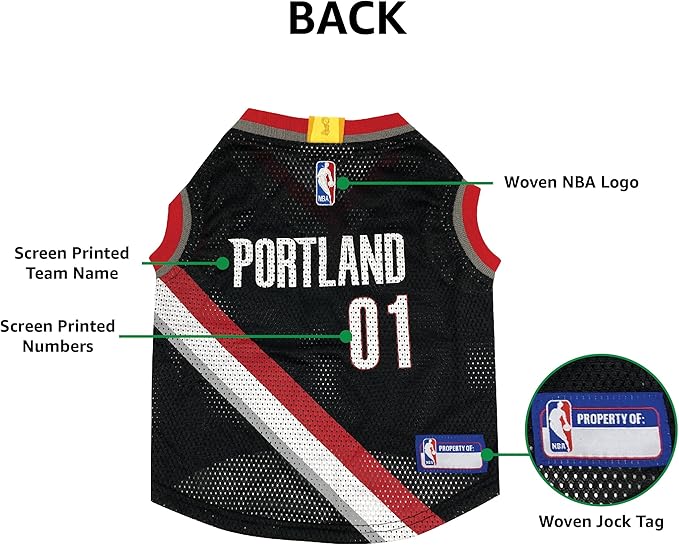 Pets First NBA Portland Trailblazers Dog Jersey, Medium- Tank Top Basketball Pet Jersey