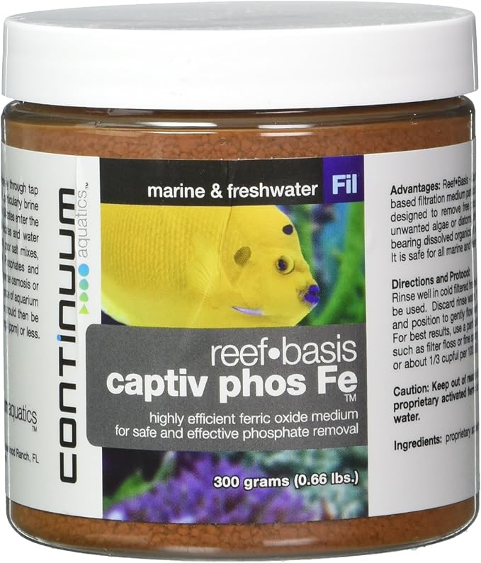 Continuum Aquatics Reef-Basis Captiv Phos Fe - Highly efficient ferric Oxide Filtration Media for Safe and Effective Phosphate Removal in Marine, Reef and Freshwater Aquaria 300-g