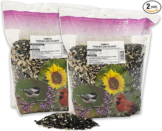 Premium Classic Wild Bird Seed – 2 Pack (10 lb Bags) High Sunflower Backyard Bird Feeder Blend