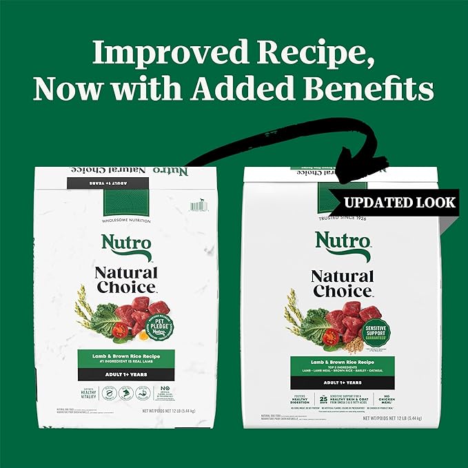 Nutro Natural Choice Dry Dog Food, Adult Dog Food Dry Lamb and Brown Rice Recipe, 12 lbs.