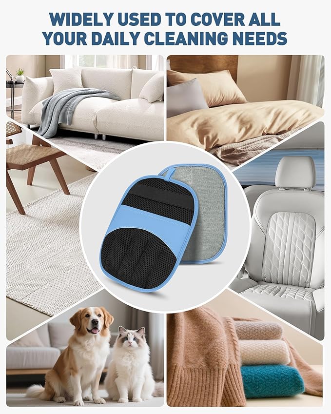 Pet Hair Removal Glove - Electrostatic Magic Brush Gloves Pet Hair for Dogs and Cats, The Magic Brush Pure Path Yomi Pet Grooming Needs, Fur Remover for Furniture, Clothes, Car Seats