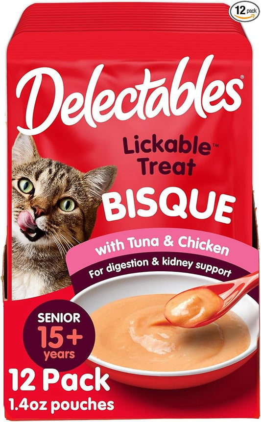 Delectables Lickable Wet Cat Treats - Tuna & Chicken, 1.4 Ounce (Pack of 12)