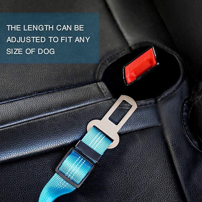 IBWell Dog Seat Belt with Elastic Bungee Leash, Car Seat Belt for Dogs (Orange, 1PCS-27.6")