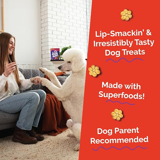 Fruitables Soft and Chewy Skinny Minis Grain Free Dog Training Treats Variety Pack of 6-1 of Each Flavor