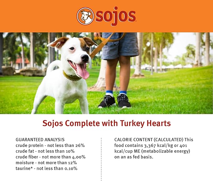 Sojos Complete Freeze Dried Raw Adult Dry Dog Food, Grain Free, Natural, Turkey Recipe, 7 lb Bag