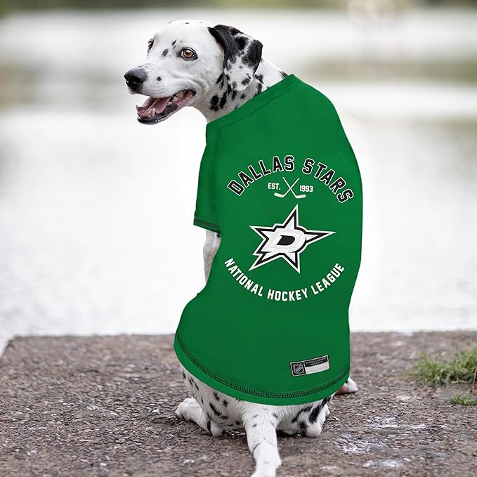 NHL Dallas Stars Tee Shirt for Dogs & Cats, Medium. - Are You A Hockey Fan? Let Your Pet Be An NHL Fan Too!