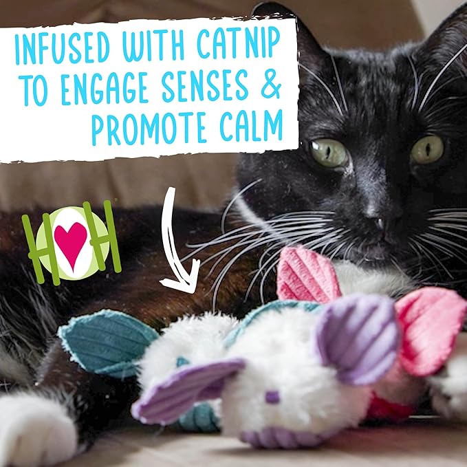 HuggleKats Cat Toys - Kitten Toys for Bored Indoor Cats, Perfect for Moving, Exercise, Biting & Chewing - Dust Bunnies (3 Pack)