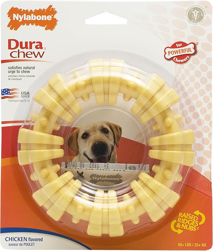 Nylabone Dura Textured Ring Bone Dog Chew Toy, Large