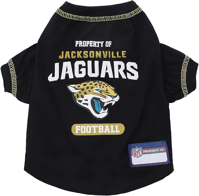 NFL Jacksonville Jaguars Dog T-Shirt for Pets, Size Medium. Officially Licensed Pet Shirt with Team Logo, Soft Stretchable Comfort Fit Apparel for Dogs & Cats