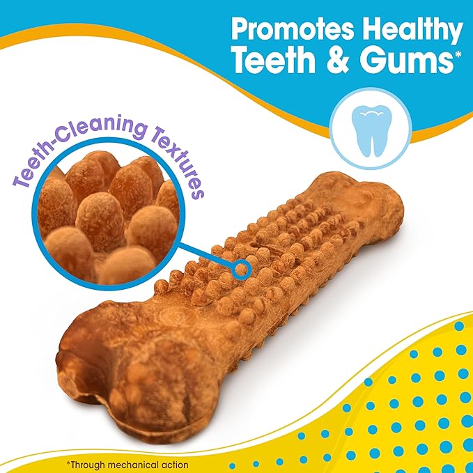 Nylabone Nubz Natural Dog Chew Treats for Puppies, Long Lasting Dog Chew Bones Made in USA, Puppy Training Treats, Turkey & Sweet Potato Flavor, for Small Dogs Up to 25 lbs. (8 Count)