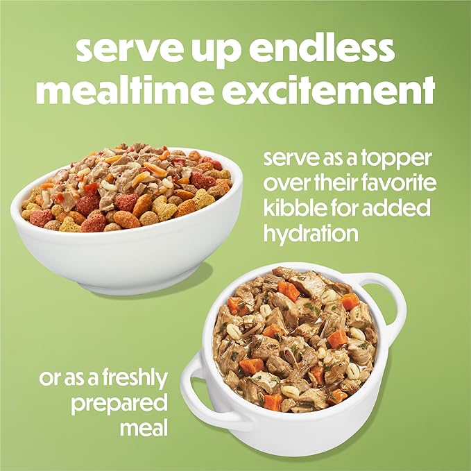 Purina Beneful Dog Food Freshly Prepared Meals Simmered Beef Entree with Carrots, Barley, Wild Rice and Spinach - (Pack of 8) 10 oz. Tubs