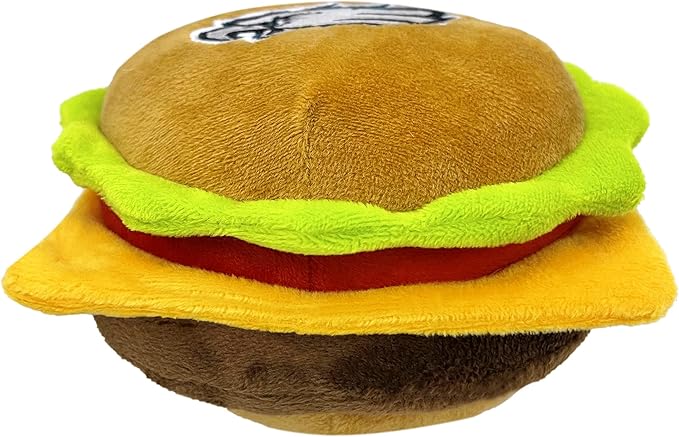NFL Philadelphia Eagles Cheese Burger Plush Dog & CAT Squeak Toy - Cutest Stadium HAMBERGER Snack Plush Toy for Dogs & Cats with Inner Squeaker & Beautiful Football Team Name/Logo