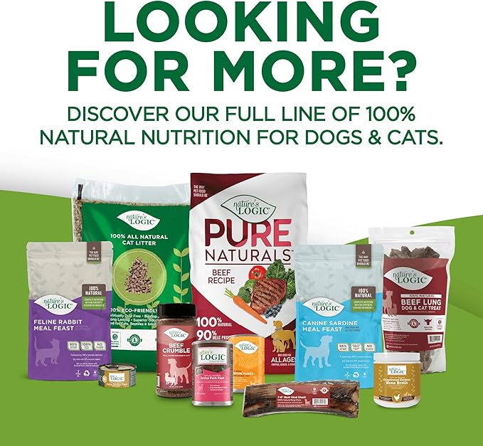NATURE'S LOGIC Beef Lung Dog & Cat Treats - 100% Natural Midwest USDA Beef Source - Roasted Treats for Dogs and Cats - No Synthetics - 78% Protein - Beef Lung Treat, 1lb