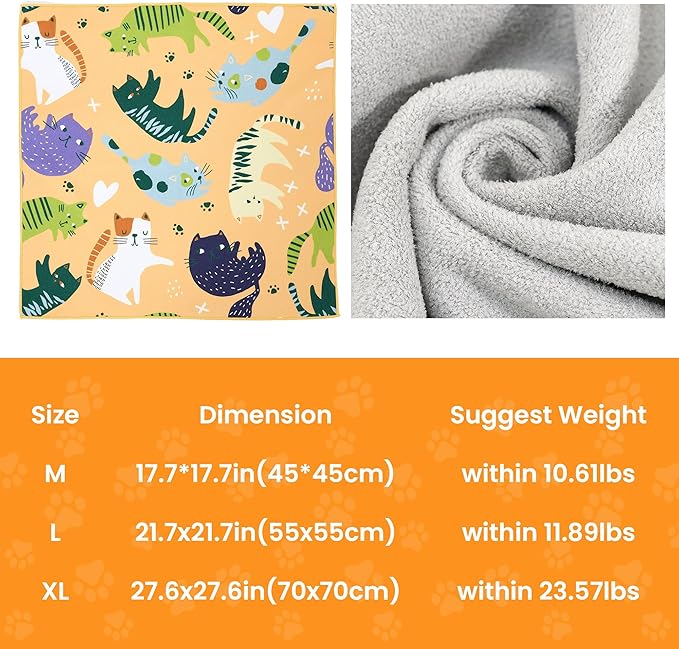 21.7'' Cat Grooming Wrap for Cutting Nails Self-Adhesive Soft Polyester Fabric Swaddle Wrap for Cats Anti-Scratch Anti-Escape Restraint for Nail Clipping Pet Cleaning and Beauty (Versatile Cat,L)
