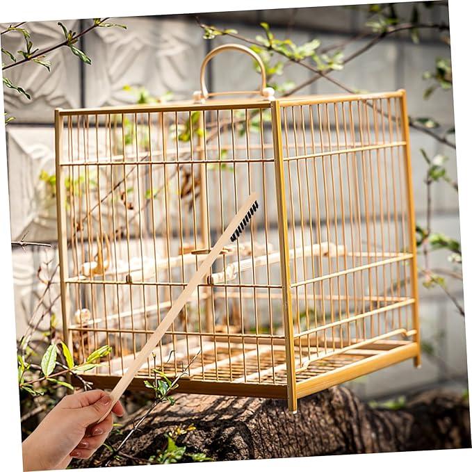 Happyyami Handle Bird Cage Cleaning Brush Cleaner for Pet Cages Lightweight Design Storage for Poop Removal and Easy Maintenance